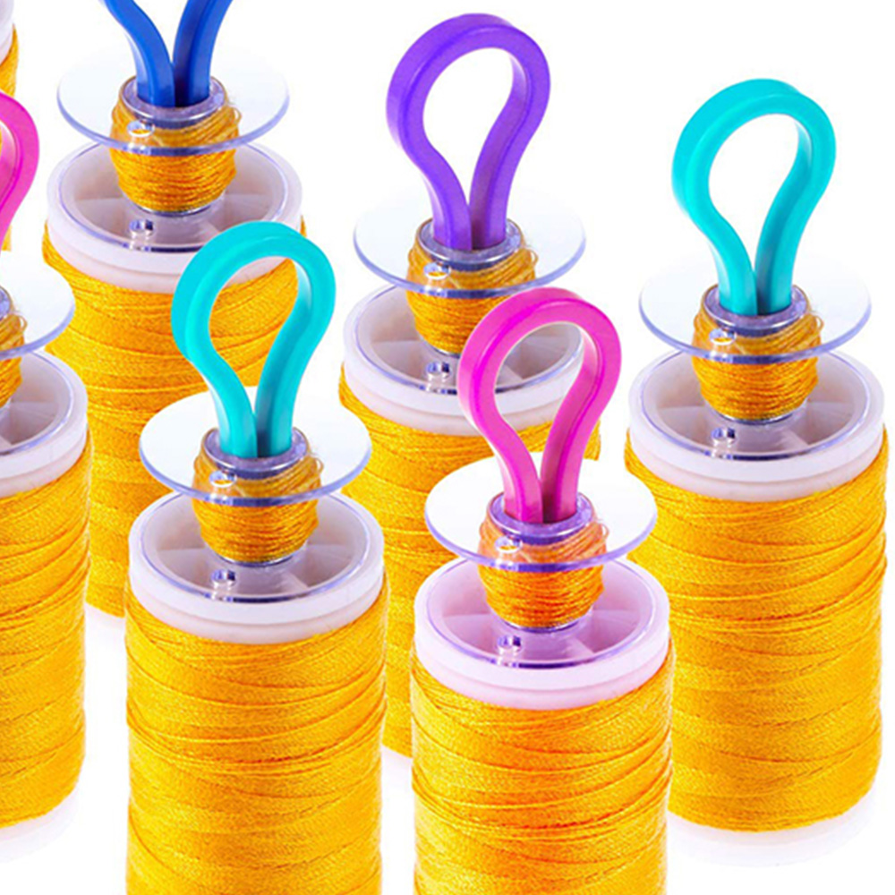 Thren 60 Pcs Bobbin Holder Clips Thread Spool Plastic Clamps Organizing Quilting Supplies Knitting Sewing Machine, Size: 60pcs